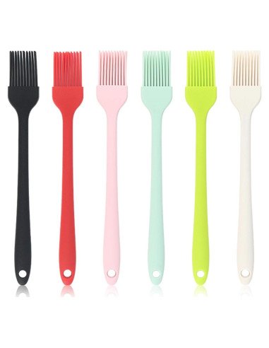 Juego de 6 Brochas de Silicona Genérico Resistentes al Calor 19cm