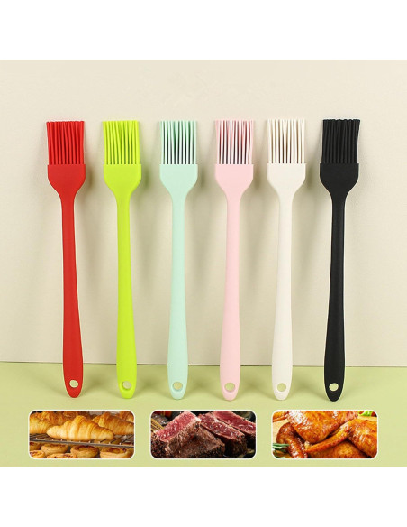 Juego de 6 Brochas de Silicona Genérico Resistentes al Calor 19cm