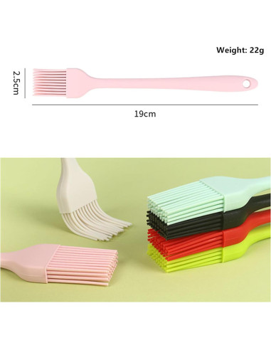 Juego de 6 Brochas de Silicona Genérico Resistentes al Calor 19cm