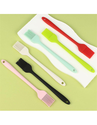 Juego de 6 Brochas de Silicona Genérico Resistentes al Calor 19cm