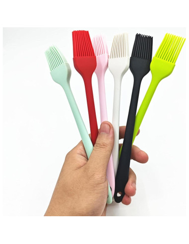 Juego de 6 Brochas de Silicona Genérico Resistentes al Calor 19cm