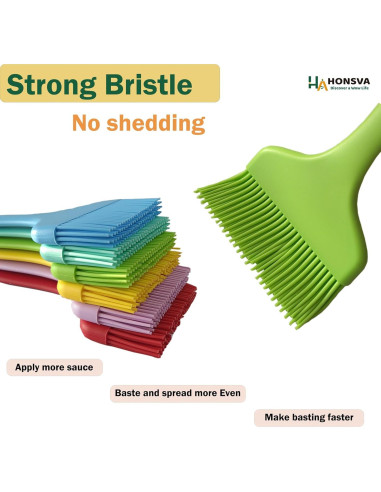 Brocha de Silicona Honsva 21.6 cm Resistente al Calor Amarillo