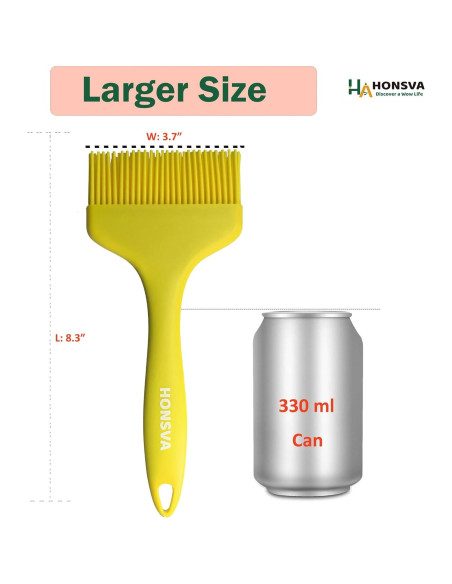 Brocha de Silicona Honsva 21.6 cm Resistente al Calor Amarillo