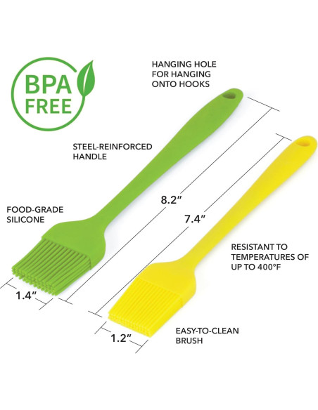 Set de 4 Brochas de Silicona Arora Resistentes al Calor