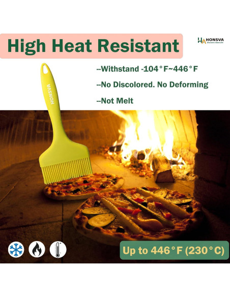 Brocha de Silicona Honsva 21.6 cm Resistente al Calor Amarillo