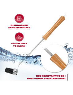 Brocha de Basting BBQ-AID de Silicona con Mango de Madera 2