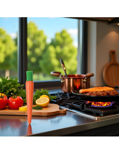 Brocha de Silicona Naranja BWESOO en Forma de Zanahoria