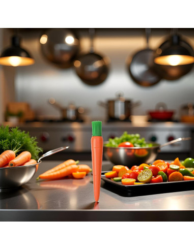 Brocha de Silicona Naranja BWESOO en Forma de Zanahoria