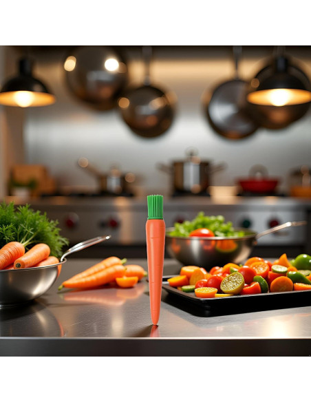 Brocha de Silicona Naranja BWESOO en Forma de Zanahoria