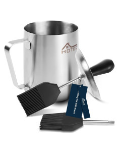 Olla de Basting Acero Inoxidable 304 HOTEC 1.06L con 2 Brochas