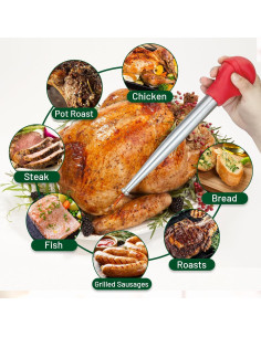 Jeringa para Pavo Vondior Acero Inoxidable 59ml con Brocha 2