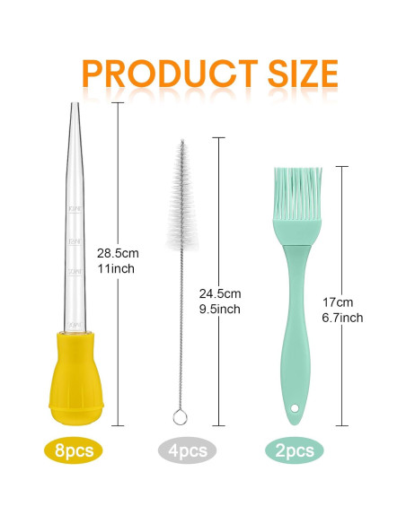 Conjunto de 14 Piezas Jeringa para Pavo Boao 28 cm Silicona