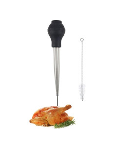 Jeringa para Pavo Roca de Acero Inoxidable 44ml con Aguja y Cepillo