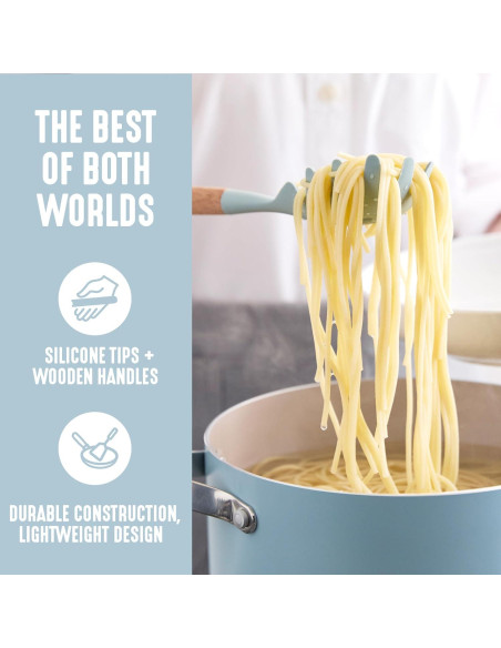 Juego de Utensilios de Cocina GreenLife 11 Piezas Silicona Niebla Azul