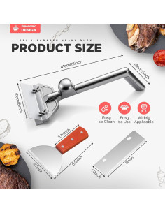 Raspador de Plancha Lasnten con 4 Cuchillas de Aluminio 1.32kg 2