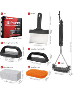 Kit de Limpieza de Plancha Qetumst 18 Piezas para Parrilla 2