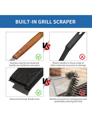 Cepillo de Vapor GRILL EXPRESS con Cabezal Reemplazable 41.4 cm