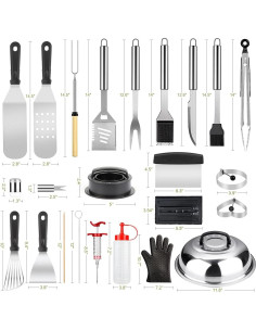 Kit de Accesorios para Parrilla Yekale 144 Piezas Acero Inoxidable 2