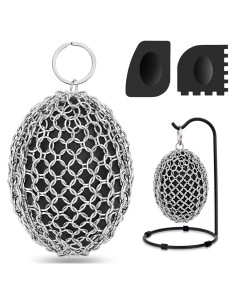 Estropajo de Acero Inoxidable XIBIGEYE con Raspador - Negro