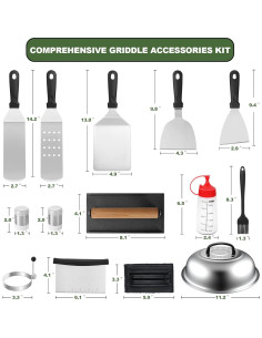 Kit de Accesorios para BBQ EWFEN 18 Piezas Acero Inoxidable 2