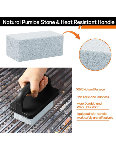 Kit de Limpieza de Parrilla CCTVRTV - 5 Ladrillos y Mango