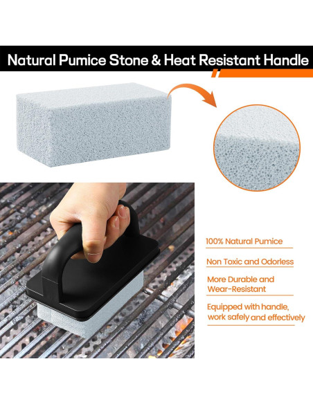 Kit de Limpieza de Parrilla CCTVRTV - 5 Ladrillos y Mango