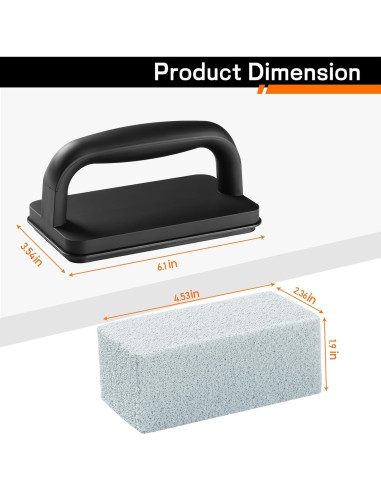 Kit de Limpieza de Parrilla CCTVRTV - 5 Ladrillos y Mango