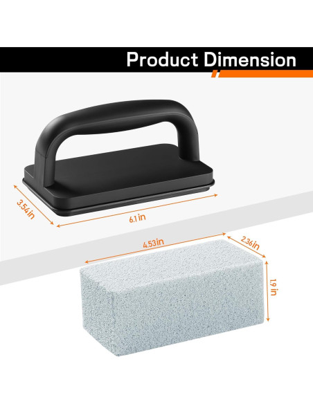 Kit de Limpieza de Parrilla CCTVRTV - 5 Ladrillos y Mango
