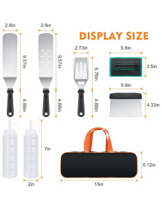 Kit de Accesorios para Plancha 8 Piezas AULTONG - Acero Inoxidable 2