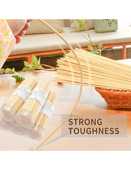 200 Pinchos de Bambú 12" TONGYE para BBQ y Aperitivos