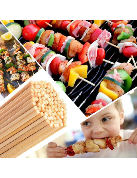 200 Pinchos de Bambú 12" TONGYE para BBQ y Aperitivos