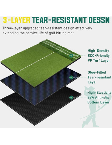 Alfombra de Golf WOVUO 5x4 ft con Tees y Accesorios