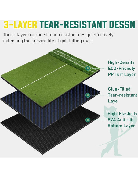 Alfombra de Golf WOVUO 5x4 ft con Tees y Accesorios