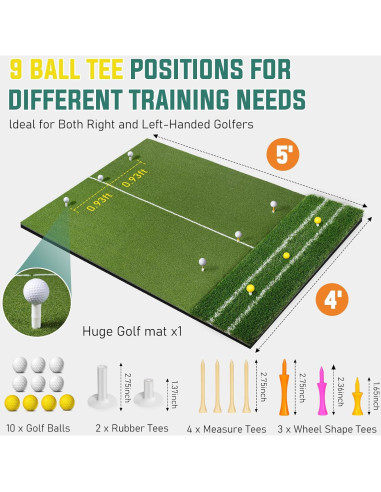Alfombra de Golf WOVUO 5x4 ft con Tees y Accesorios