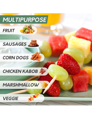 300 Pinchos de Madera de 15 cm para BBQ y Aperitivos - Youchuanghui