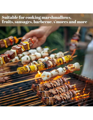 150 Palitos de Bambú para Asar Malvaviscos WSICSE 76 cm