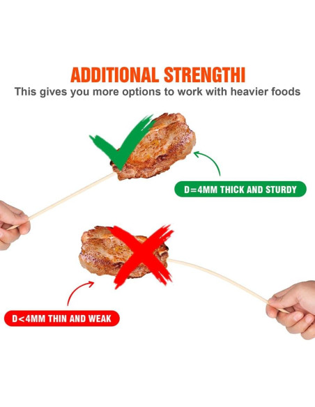 400 Pinchos de Madera de Bambú 30 cm Newflager Ecológicos 400 Pinchos de Madera de Bambú 30 cm Newflager Ecológicos