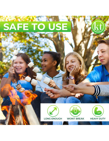 100 Palitos de Bambú 45.72 cm para BBQ y Manualidades KT Deals