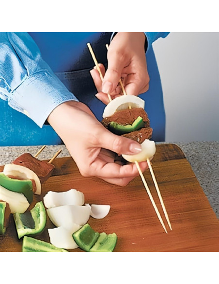 400 Pinchos de Madera de Bambú 30 cm Newflager Ecológicos 400 Pinchos de Madera de Bambú 30 cm Newflager Ecológicos