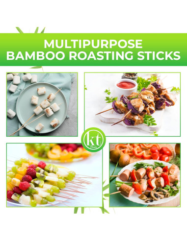 100 Palitos de Bambú 45.72 cm para BBQ y Manualidades KT Deals