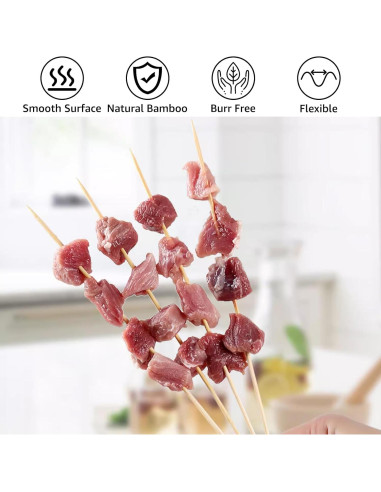 Acrux7 Palitos de Bambú Natural 40 cm 500 Pcs para Asar