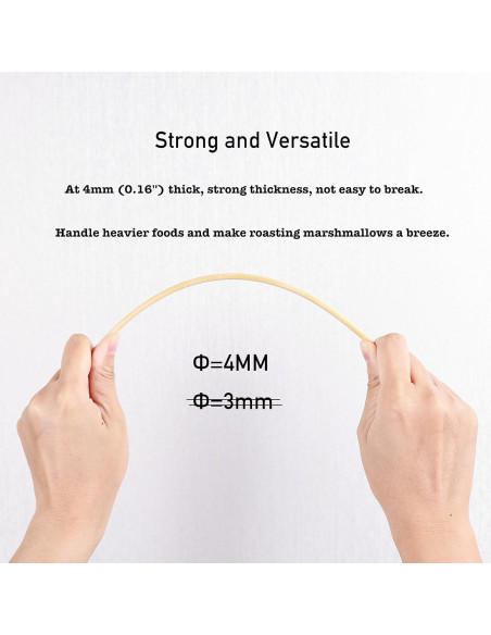 Pinchos de Bambú Natural DESIOLE 25.4cm 100Pcs para BBQ y Aperitivos