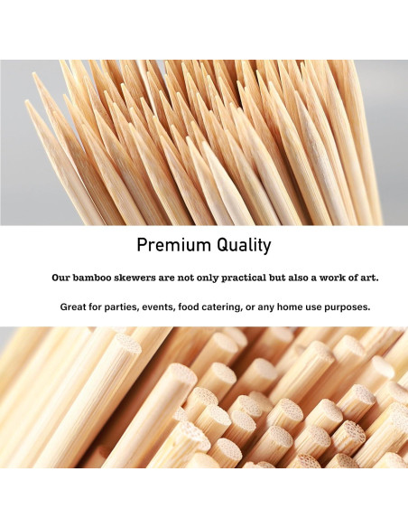 Pinchos de Bambú Natural DESIOLE 25.4cm 100Pcs para BBQ y Aperitivos