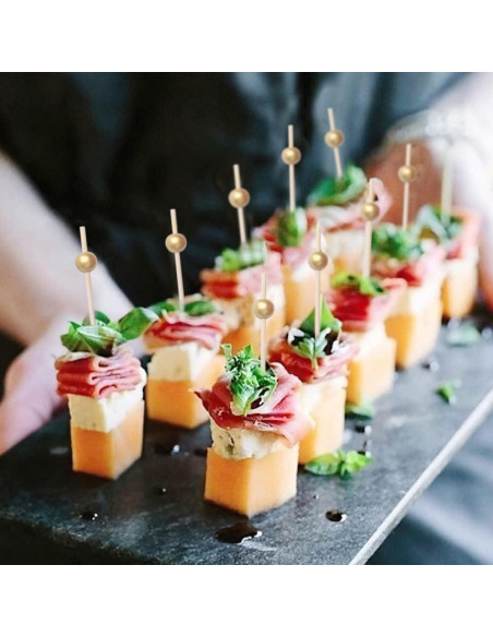 200 Palillos de Cóctel SEANSDA de Bambú 11.9 cm Dorados