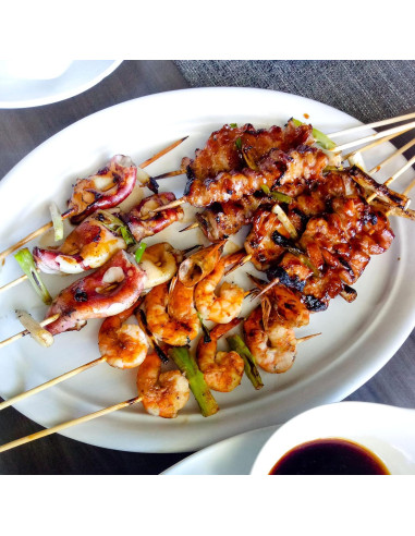 Pinchos de Bambú Natural DESIOLE 25.4cm 100Pcs para BBQ y Aperitivos