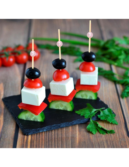 200 Palillos de Cóctel Rosa de Bambú 11.9 cm para Fiestas