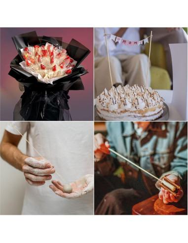 200 Palitos de Asar Malvaviscos de Bambú 76 cm Ecológicos