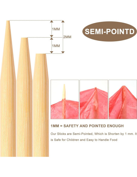150 Palos de Bambú para Asar Malvaviscos 76.2 cm WINDESK