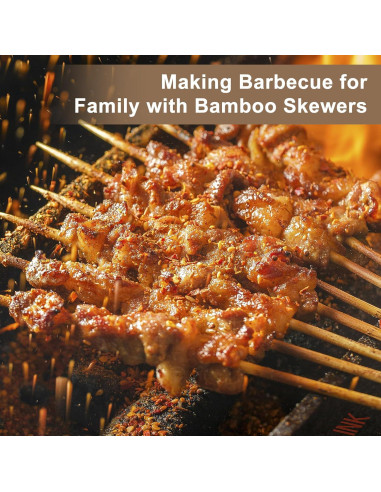 150 Palos de Bambú para Asar Malvaviscos 76.2 cm WINDESK
