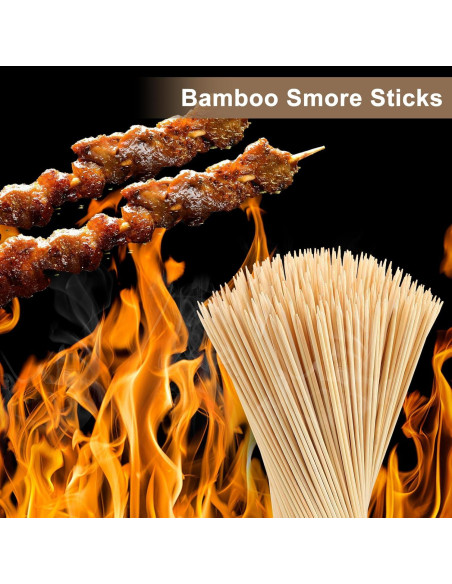 150 Palos de Bambú para Asar Malvaviscos 76.2 cm WINDESK